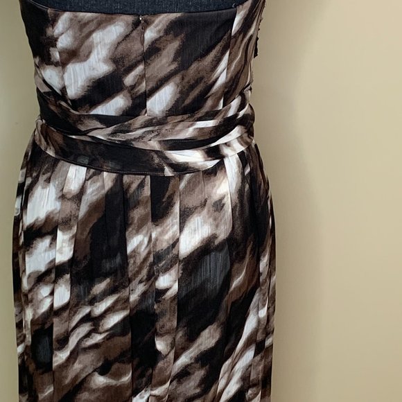 BCBG Strapless Brown, Black, And white Dress NWOT - Picture 5 of 6